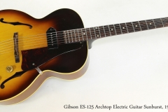 Gibson ES-125 Archtop Electric Guitar Sunburst, 1961   Full Front View