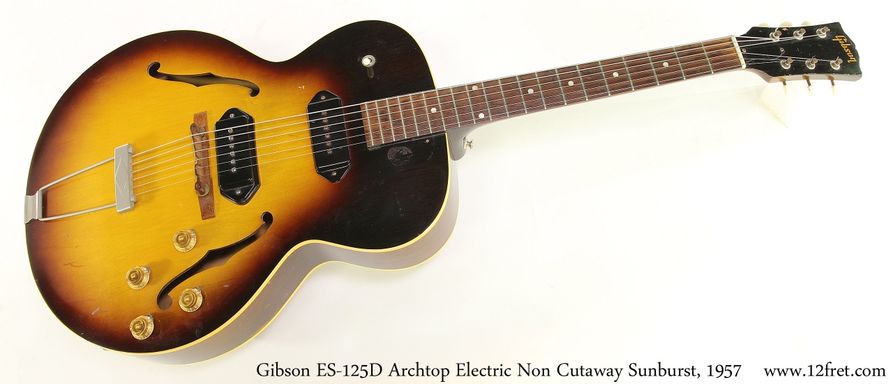 Gibson ES-125D Archtop Electric Non Cutaway Sunburst, 1957 Full Front View