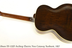 Gibson ES-125D Archtop Electric Non Cutaway Sunburst, 1957 Full Rear View