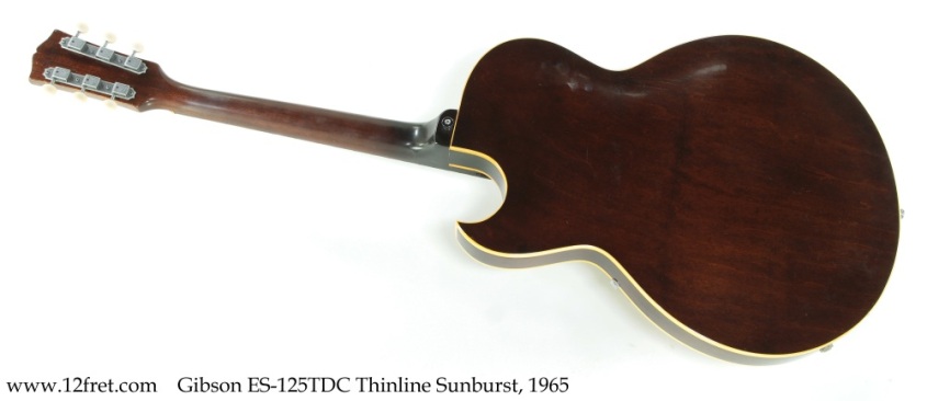 Gibson ES-125TDC Thinline Sunburst, 1965 Full Rear View