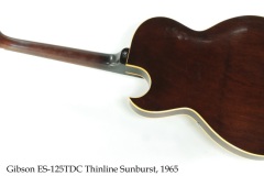 Gibson ES-125TDC Thinline Sunburst, 1965 Full Rear View