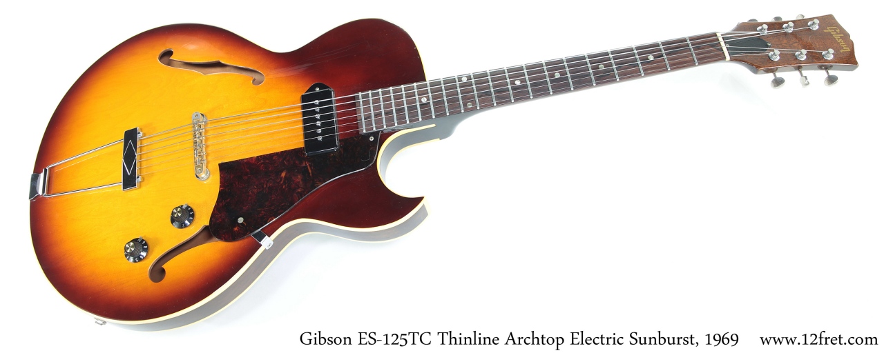 Gibson ES-125TC Thinline Archtop Electric Sunburst, 1969 Full Front View