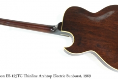 Gibson ES-125TC Thinline Archtop Electric Sunburst, 1969 Full Rear View