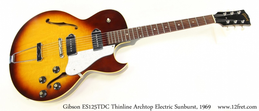 Gibson ES125TDC Thinline Archtop Electric Sunburst, 1969 Full Front View