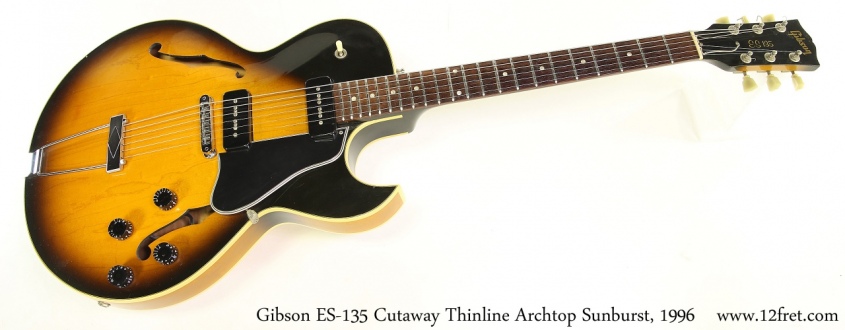 Gibson ES-135 Cutaway Thinline Archtop Sunburst, 1996 Full Front View