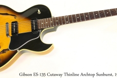 Gibson ES-135 Cutaway Thinline Archtop Sunburst, 1996 Full Front View