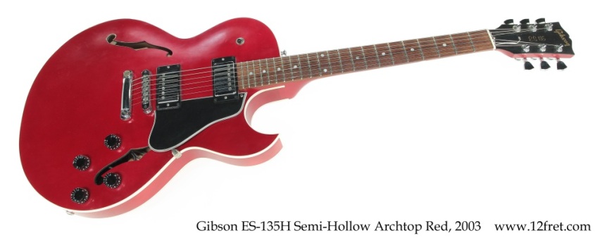 Gibson ES-135H Semi-Hollow Archtop Red, 2003 Full Front View