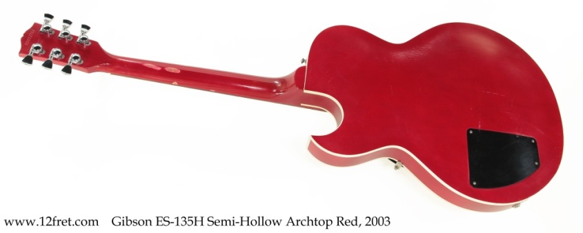 Gibson ES-135H Semi-Hollow Archtop Red, 2003 Full Rear View