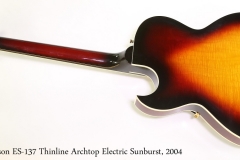 Gibson ES-137 Thinline Archtop Electric Sunburst, 2004 Full Rear View