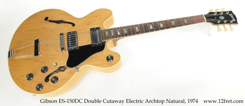 Gibson ES-150DC Electric Double Cutaway Archtop Natural, 1974 Full Front View