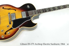 Gibson ES-175 Archtop Electric Sunburst, 1964 Full Front View