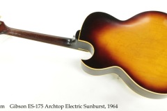 Gibson ES-175 Archtop Electric Sunburst, 1964 Full Rear View