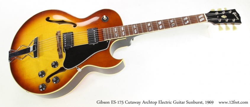 Gibson ES-175 Cutaway Archtop Electric Guitar Sunburst, 1969   Full Front View