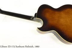 Gibson ES-175 Sunburst Refinish, 1960 Full Rear View