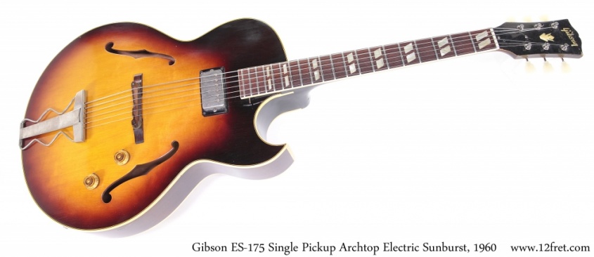 Gibson ES-175 Single Pickup Archtop Electric Sunburst, 1960 Full Front View