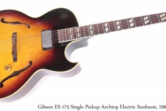 Gibson ES-175 Single Pickup Archtop Electric Sunburst, 1960 Full Front View