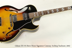 Gibson ES-175 Steve Howe Signature Cutaway Archtop Sunburst, 2002 Full Front View