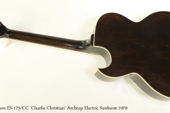 Gibson ES-175/CC 'Charlie Christian' Archtop Electric Sunburst 1979  Full Rear View