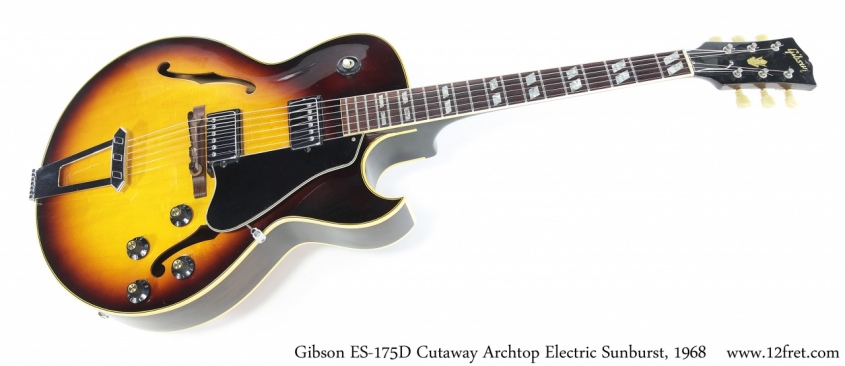 Gibson ES-175D Cutaway Archtop Electric Sunburst, 1968 Full Front View