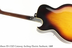 Gibson ES-175D Cutaway Archtop Electric Sunburst, 1968 Full Rear View