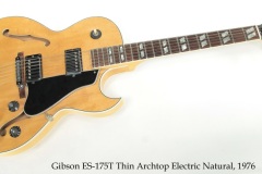 Gibson ES-175T Thin Archtop Electric Natural, 1976 Full Front View