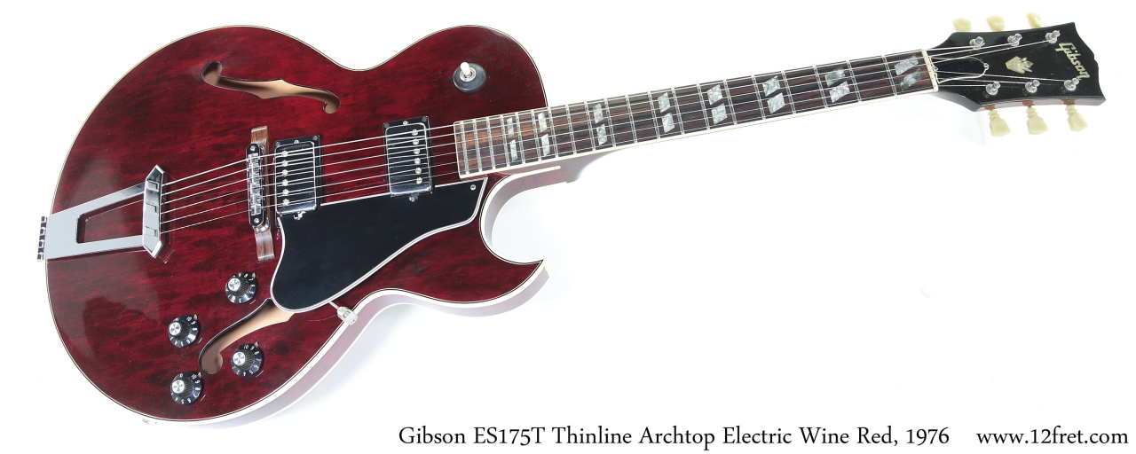 Gibson ES175T Thinline Archtop Electric Wine Red, 1976 Full Front View