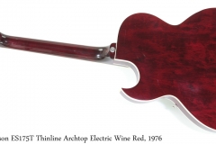 Gibson ES175T Thinline Archtop Electric Wine Red, 1976 Full Rear View