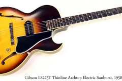 Gibson ES225T Thinline Archtop Electric Sunburst, 1958 Full Front View