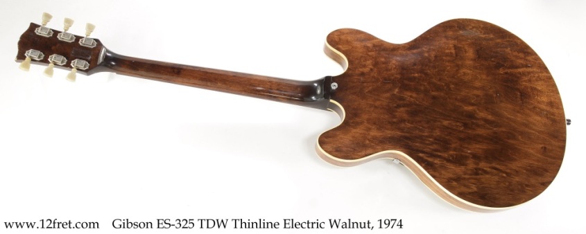 Gibson ES-325 TDW Thinline Electric Walnut, 1974 Full Rear View