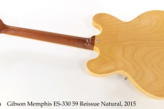 Gibson Memphis ES-330 59 Reissue Natural, 2015 Full Rear View