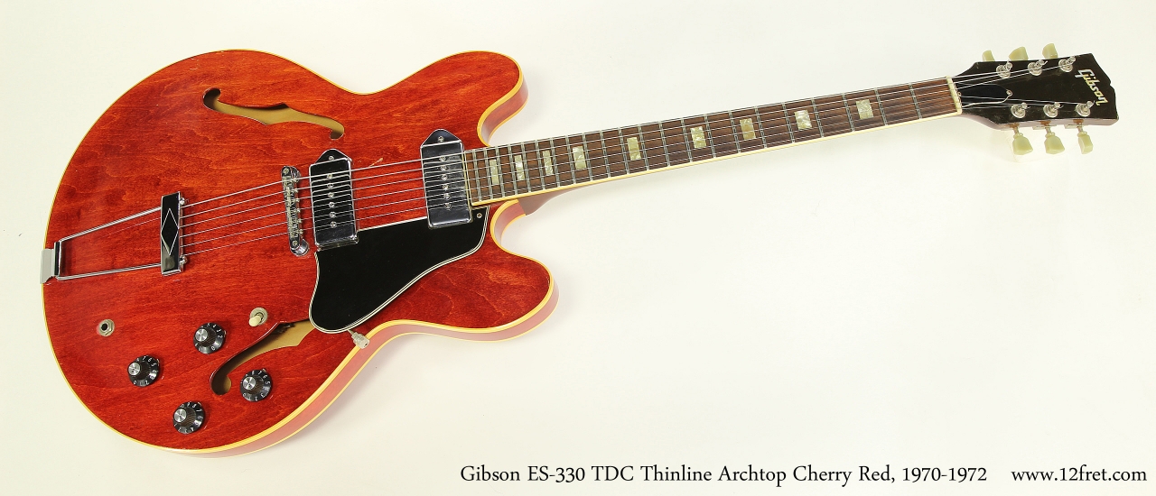 Gibson ES-330 TDC Thinline Archtop Cherry Red, 1970-1972  Full Front VIew