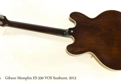 Gibson Memphis ES-330 VOS Sunburst, 2013 Full Rear View