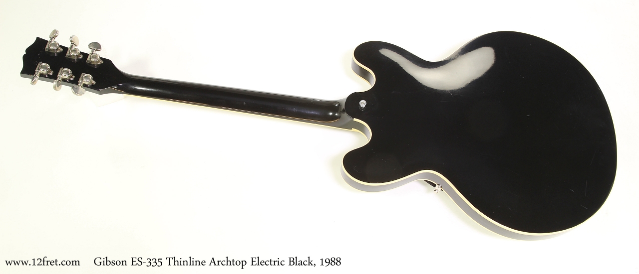 Gibson ES-335 Thinline Archtop Electric Black, 1988  Full Rear View