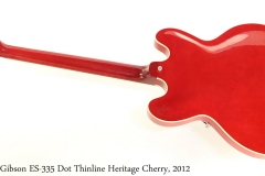 Gibson ES-335 Dot Thinline Heritage Cherry, 2012 Full Rear View