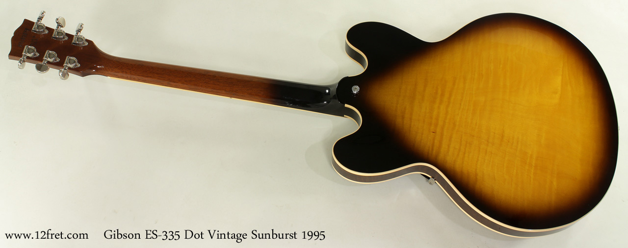 Gibson ES-335 Dot Vintage Sunburst 1995 full rear view
