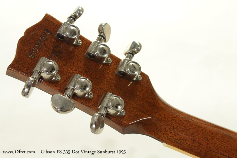 Gibson ES-335 Dot Vintage Sunburst 1995 head rear
