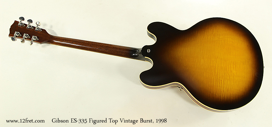 Gibson ES-335 Figured Top Vintage Burst, 1998 Full Rear View