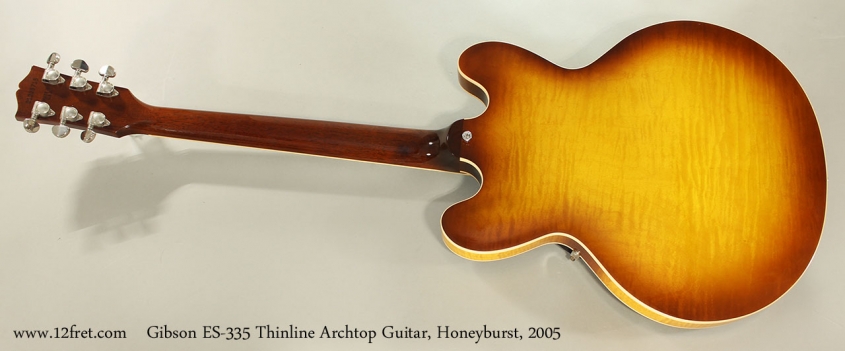 Gibson ES-335 Thinline Archtop Guitar, Honeyburst, 2005 Full Rear View