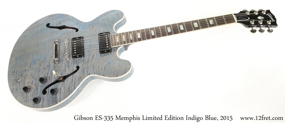 Gibson ES-335 Memphis Limited Edition Indigo Blue, 2015 Full Front View