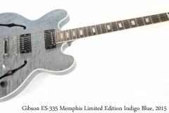 Gibson ES-335 Memphis Limited Edition Indigo Blue, 2015 Full Front View