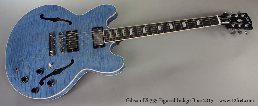 Gibson ES-335 Figured Indigo Blue 2015 Full Front View