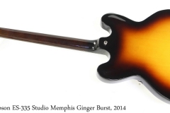 Gibson ES-335 Studio Memphis Ginger Burst, 2014 Full Rear View