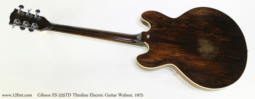 Gibson ES-335TD Thinline Electric Guitar Walnut, 1975   Full Rear VIew