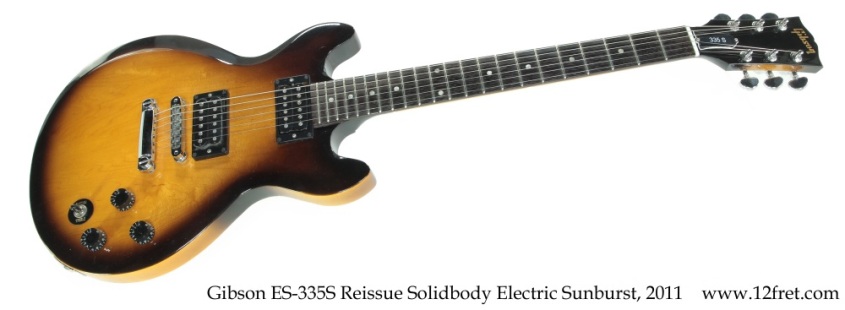 Gibson ES-335S Reissue Solidbody Electric Sunburst, 2011 Full Front View