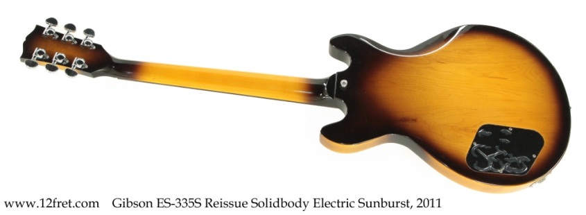 Gibson ES-335S Reissue Solidbody Electric Sunburst, 2011 Full Rear View