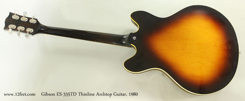 Gibson ES-335TD Thinline Archtop Guitar, 1980 Full Rear VIew