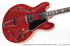 Gibson ES-335TDC Thinline Archtop Electric Cherry, 1969 Top View