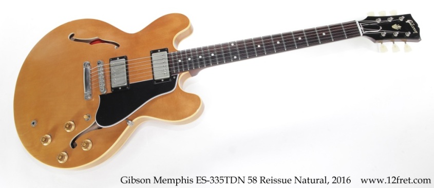 Gibson Memphis ES-335TDN 58 Reissue Natural, 2016 Full Front View