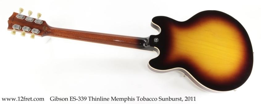 Gibson ES-339 Thinline Memphis Tobacco Sunburst, 2011 Full Rear View