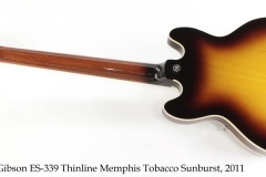 Gibson ES-339 Thinline Memphis Tobacco Sunburst, 2011 Full Rear View